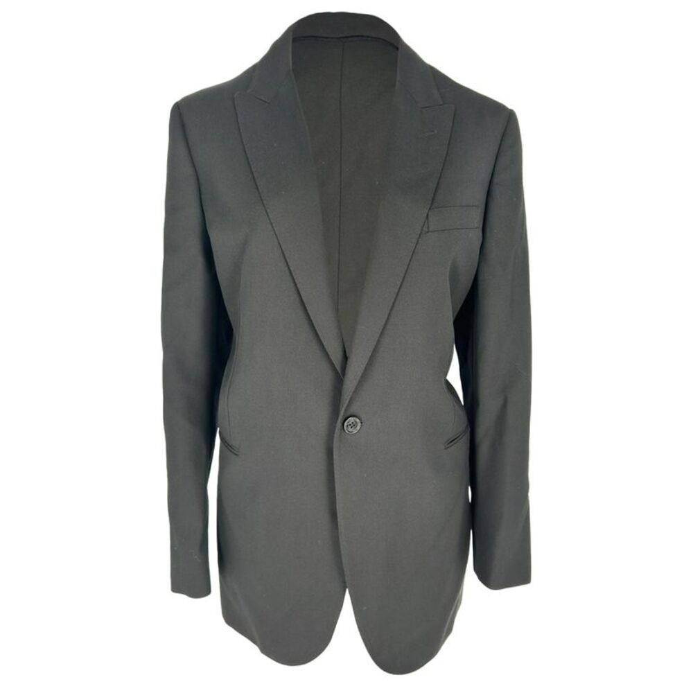 Celine Single-Breasted Classic Blazer in Black Wool